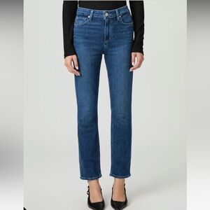 PAIGE Dark Blue Straight Leg Jeans